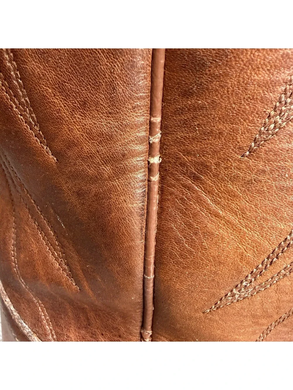 Frye Boots Women's Size 7 B Tan Leather Billy Pull On Deco Stitch Cowboy